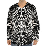 Black And White Maya Calendar Print Long Sleeve Baseball Jersey