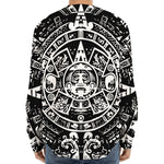 Black And White Maya Calendar Print Long Sleeve Baseball Jersey