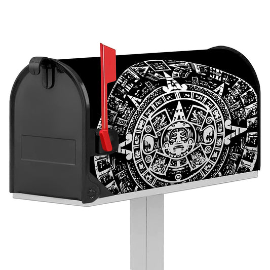 Black And White Maya Calendar Print Mailbox Cover