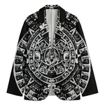 Black And White Maya Calendar Print Men's Blazer