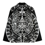 Black And White Maya Calendar Print Men's Blazer
