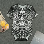 Black And White Maya Calendar Print Men's Bodysuit
