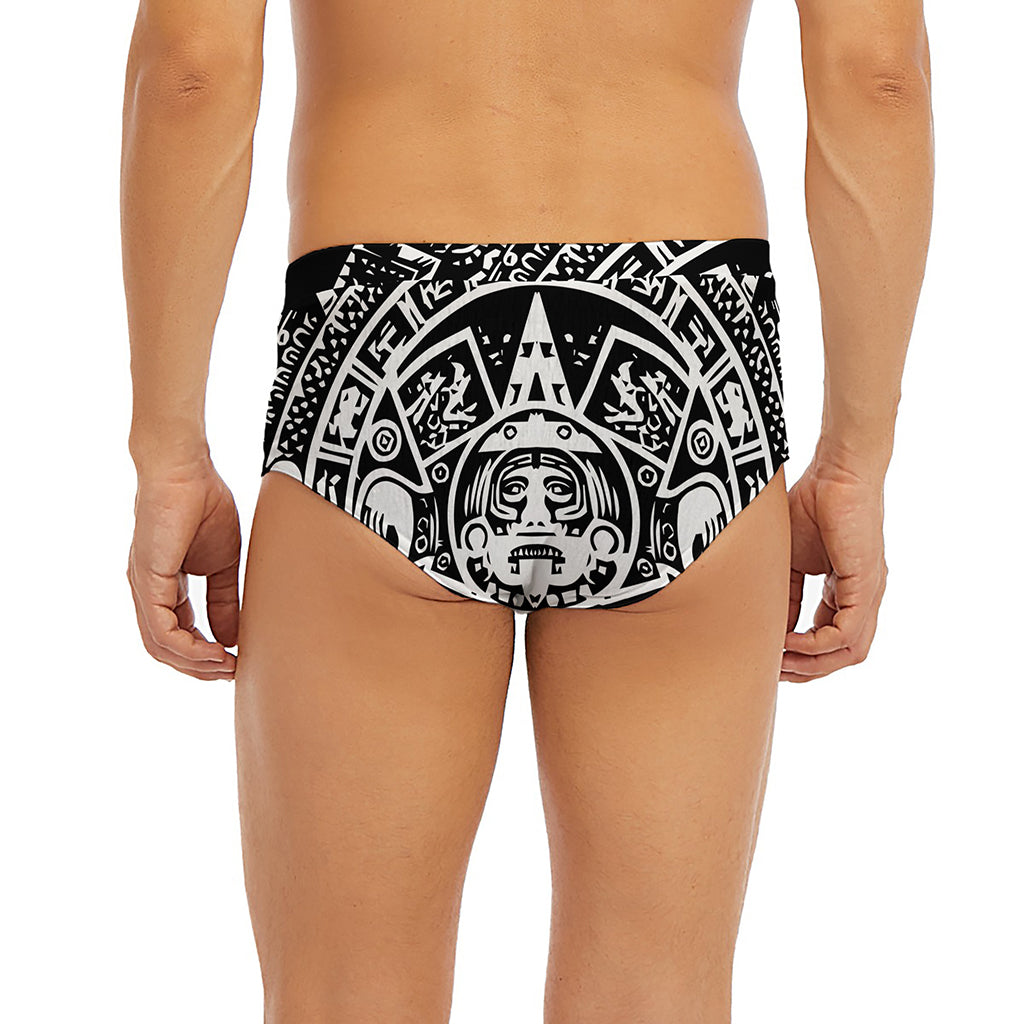 Black And White Maya Calendar Print Men's Briefs