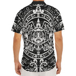 Black And White Maya Calendar Print Men's Deep V-Neck Shirt