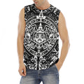Black And White Maya Calendar Print Men's Fitness Tank Top