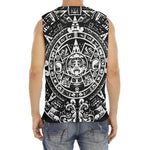 Black And White Maya Calendar Print Men's Fitness Tank Top