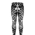 Black And White Maya Calendar Print Men's Leggings