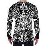 Black And White Maya Calendar Print Men's Long Sleeve T-Shirt