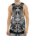 Black And White Maya Calendar Print Men's Muscle Tank Top