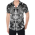 Black And White Maya Calendar Print Men's Shirt