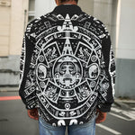 Black And White Maya Calendar Print Men's Shirt Jacket