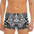 Black And White Maya Calendar Print Men's Short Boxer Briefs