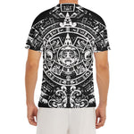Black And White Maya Calendar Print Men's Short Sleeve Rash Guard