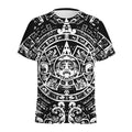 Black And White Maya Calendar Print Men's Athletic T-Shirt