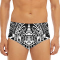 Black And White Maya Calendar Print Men's Triangle Swim Briefs