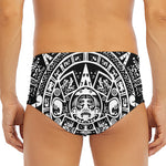 Black And White Maya Calendar Print Men's Triangle Swim Briefs