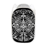 Black And White Maya Calendar Print Mesh Laundry Hamper
