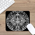 Black And White Maya Calendar Print Mouse Pad