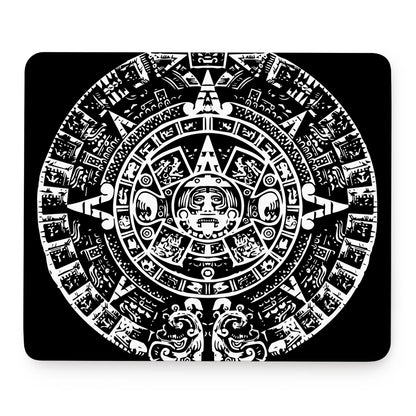 Black And White Maya Calendar Print Mouse Pad