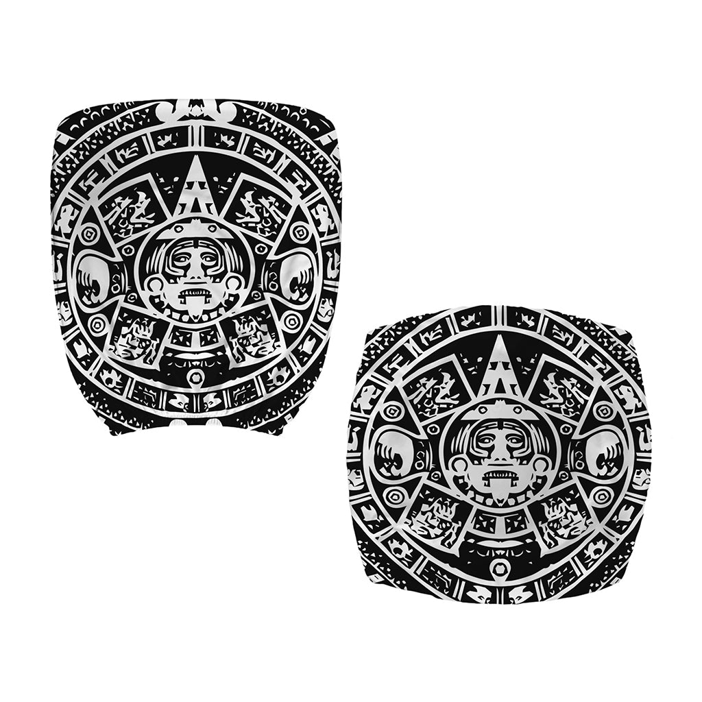 Black And White Maya Calendar Print Office Chair Cover