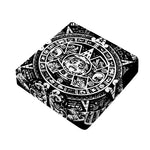 Black And White Maya Calendar Print Outdoor Seat Cushion Cover