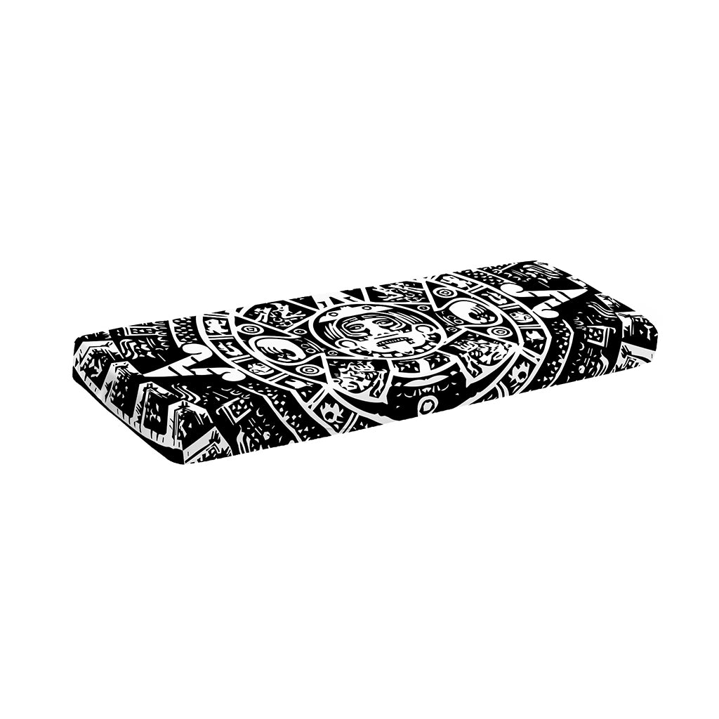 Black And White Maya Calendar Print Piano Keyboard Cover