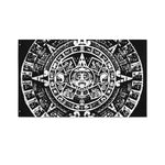 Black And White Maya Calendar Print Polyester Flag