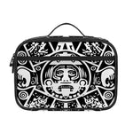 Black And White Maya Calendar Print Portable Lunch Bag
