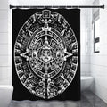 Black And White Maya Calendar Print Premium Shower Curtain