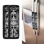 Black And White Maya Calendar Print Refrigerator Handle Covers