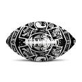 Black And White Maya Calendar Print Rugby Ball