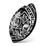Black And White Maya Calendar Print Rugby Ball