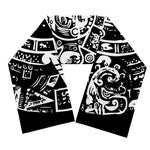 Black And White Maya Calendar Print Scarf