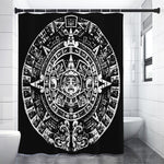 Black And White Maya Calendar Print Shower Curtain