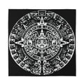 Black And White Maya Calendar Print Silk Bandana