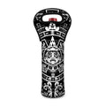 Black And White Maya Calendar Print Single Neoprene Wine Tote