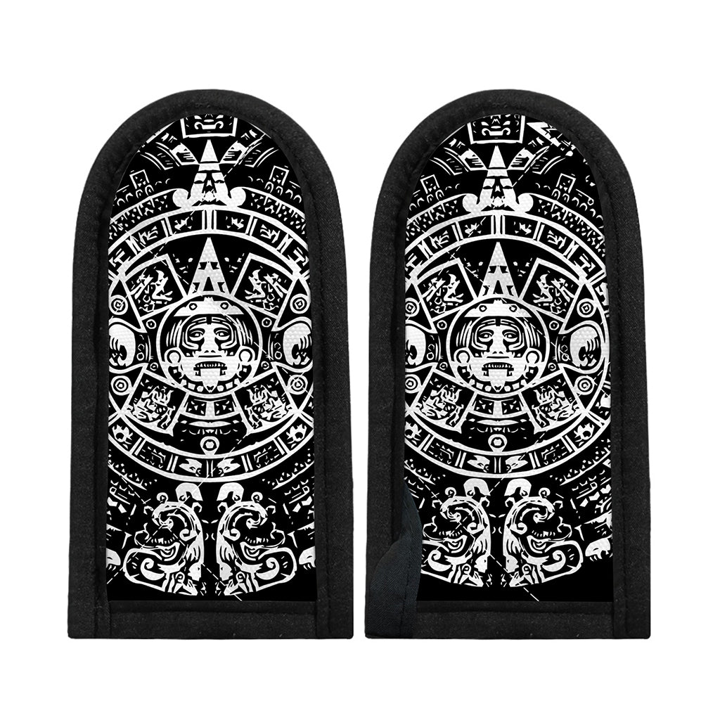 Black And White Maya Calendar Print Skillet Handle Cover