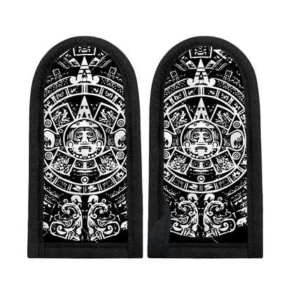 Black And White Maya Calendar Print Skillet Handle Cover