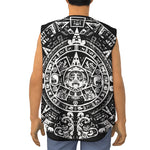 Black And White Maya Calendar Print Sleeveless Baseball Jersey