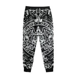 Black And White Maya Calendar Print Sweatpants