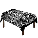 Black And White Maya Calendar Print Tablecloth