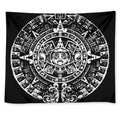 Black And White Maya Calendar Print Tapestry