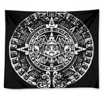 Black And White Maya Calendar Print Tapestry