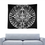 Black And White Maya Calendar Print Tapestry