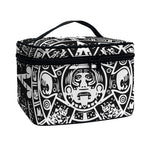 Black And White Maya Calendar Print Travel Makeup Bag