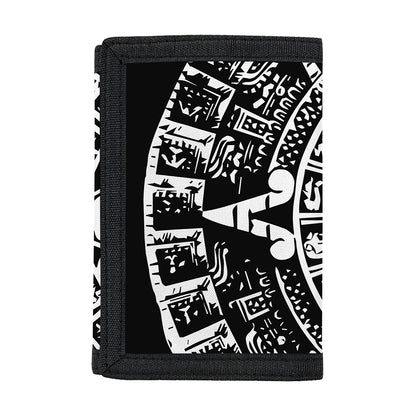 Black And White Maya Calendar Print Trifold Wallet