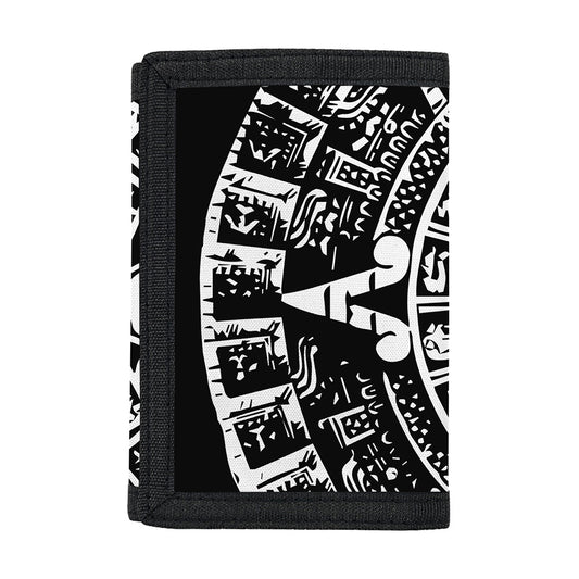Black And White Maya Calendar Print Trifold Wallet