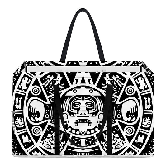 Black And White Maya Calendar Print Utility Tote Bag