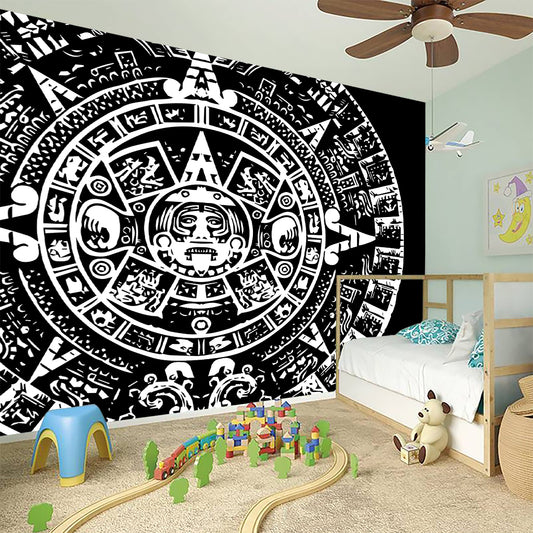 Black And White Maya Calendar Print Wall Sticker