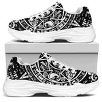 Black And White Maya Calendar Print White Chunky Shoes